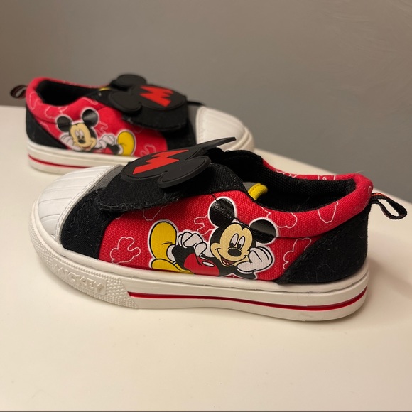 Disney Other - Mickey Mouse Ears - Disney - Cap Toe Sneaker Shoes Sz 5 - Slip On - Velcro